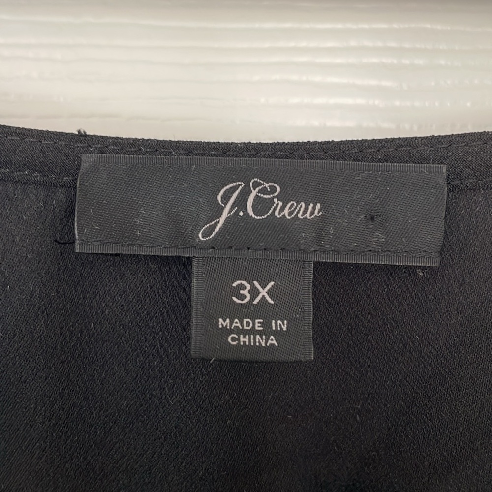 J. Crew Black Ruffle V-Neck Sleeveless Tank Women's 3X - Picture 8 of 9